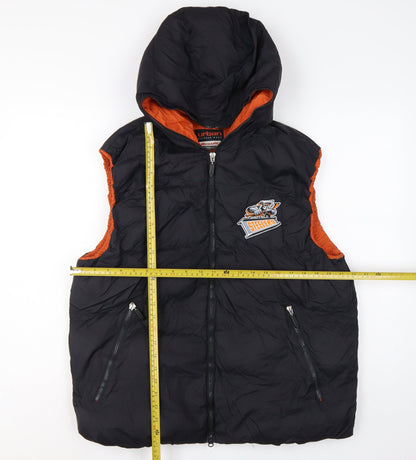 Result Men’s Black Orange L Hooded Sheffield Steelers Padded Waistcoat