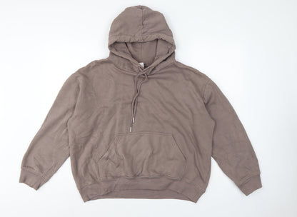 H&M Women's Brown Size 12 Pullover Hoodie Drawstring Kangaroo Pocket