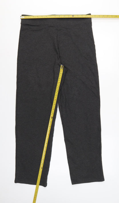 Marks and Spencer Women Grey Size 14 Regular Stretch Jersey Leggings