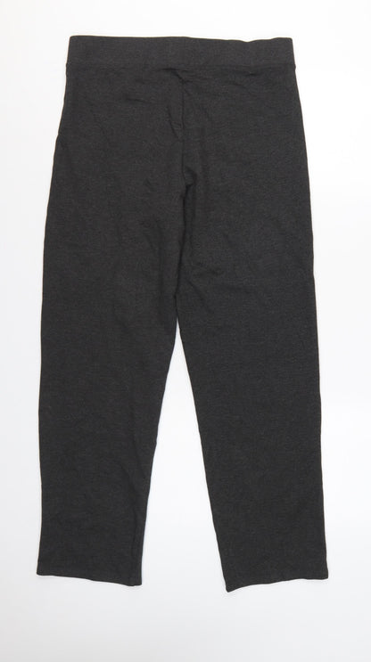 Marks and Spencer Women Grey Size 14 Regular Stretch Jersey Leggings