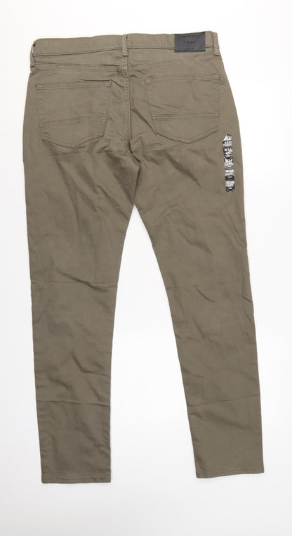 Marks & Spencer Men Green 34/33 Slim Tapered 360 Flex Jeans