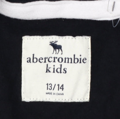 Abercrombie Kids Boys Black 13-14 Years Full Zip Logo Hoodie