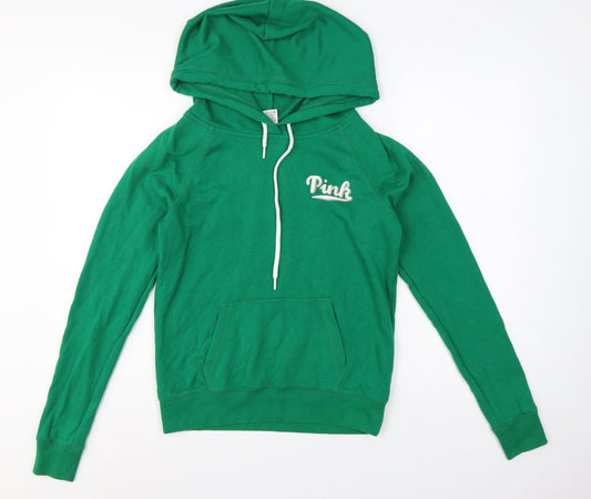 Victoria's Secret PINK Women Green S Pullover Hoodie Logo Fleece
