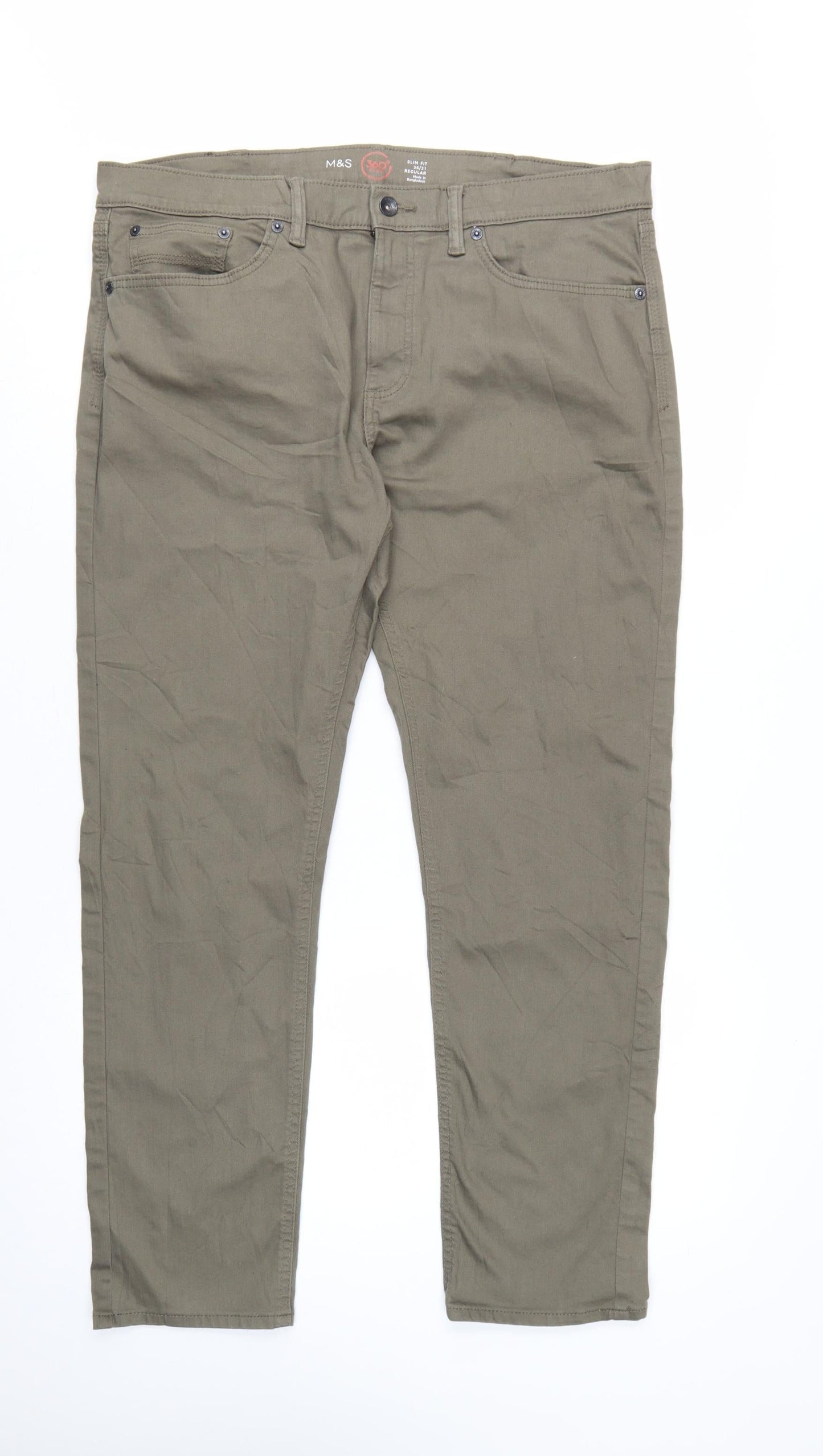 Marks and Spencer Men’s Brown Slim Tapered Jeans W36 L31 Stretch
