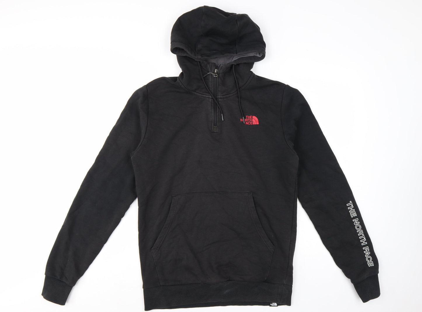 The North Face Men’s Black S 1/4 Zip Hooded Logo Pullover Hoodie