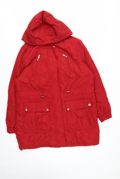 JBC Collection Women’s Red UK 14 Hooded Mid-Length Parka Jacket