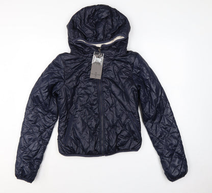 Vero Moda Teens Blue S Quilted Hooded Puffer Jacket
