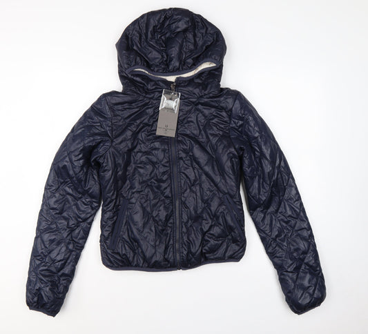 Vero Moda Teens Blue S Quilted Hooded Puffer Jacket