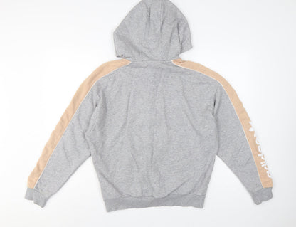 Adidas Women Grey Beige Logo Pullover Hoodie UK 12