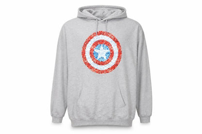 Marvel Men's Grey 3XL Captain America Graphic Pullover Hoodie