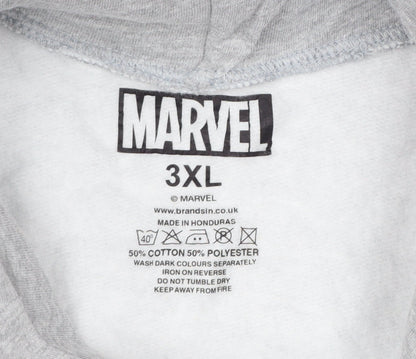 Marvel Men's Grey 3XL Captain America Graphic Pullover Hoodie