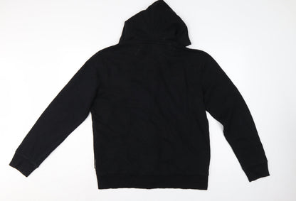 French Connection Men Black M Full Zip Hooded Fleece Hoodie