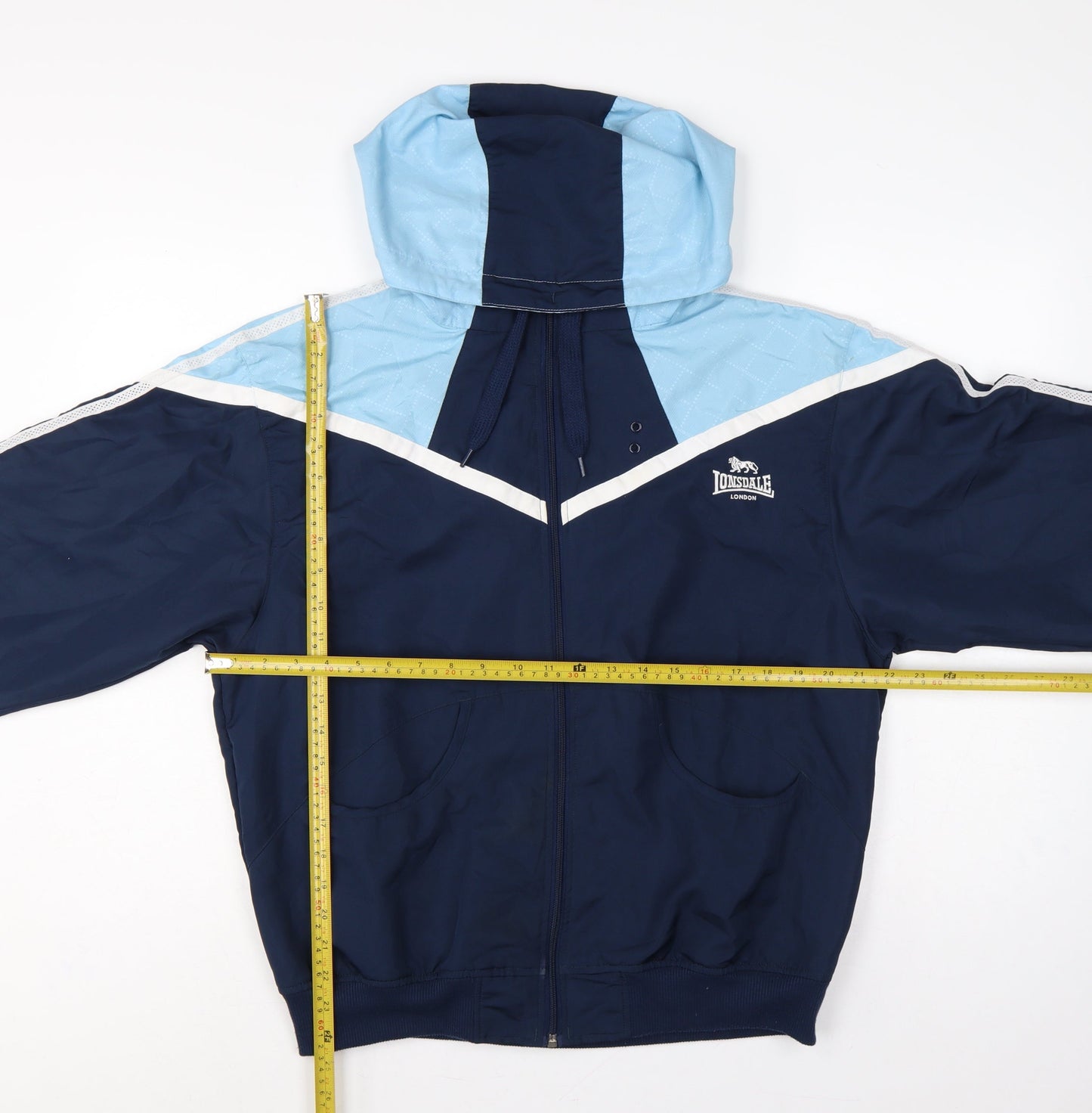 Lonsdale Women Blue UK 18 Hooded Track Jacket Full Zip Colourblock