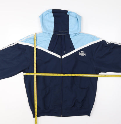 Lonsdale Women Blue UK 18 Hooded Track Jacket Full Zip Colourblock