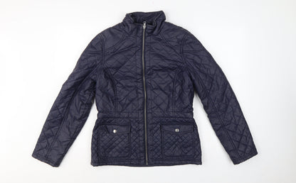 M&S Indigo Women’s Blue UK 10 Quilted Padded Zip Jacket