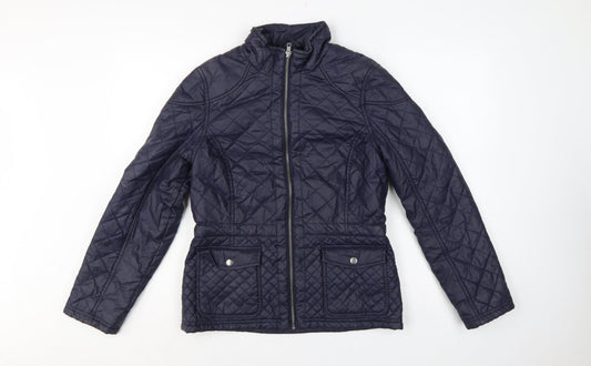 M&S Indigo Women’s Blue UK 10 Quilted Padded Zip Jacket