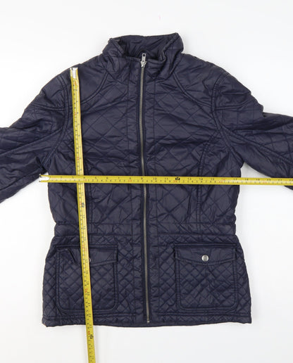 M&S Indigo Women’s Blue UK 10 Quilted Padded Zip Jacket