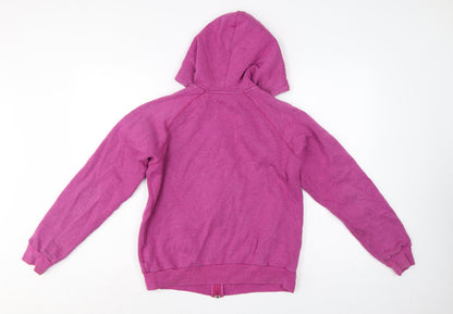 Nike Women Pink M Full Zip Hooded Fleece Hoodie Logo