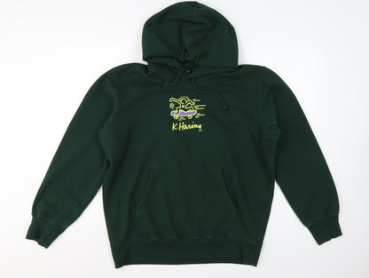 Uniqlo UT Keith Haring Unisex Green L Pullover Hoodie Skateboard Logo