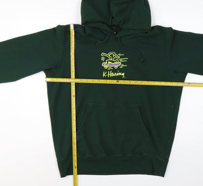 Uniqlo UT Keith Haring Unisex Green L Pullover Hoodie Skateboard Logo