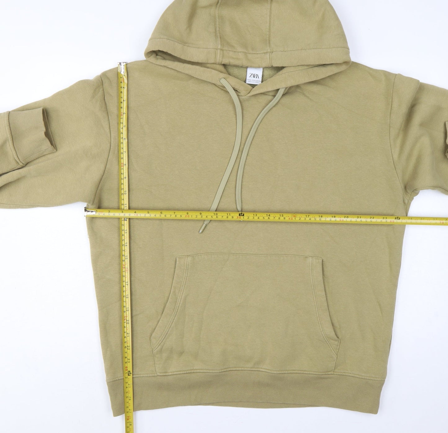 Zara Women’s Beige UK 16 XL Pullover Hoodie Drawstring Pocket