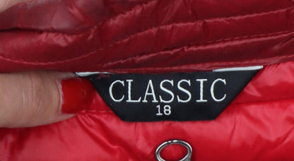 Classic Women’s Red Size 18 Quilted Puffer Gilet Bodywarmer