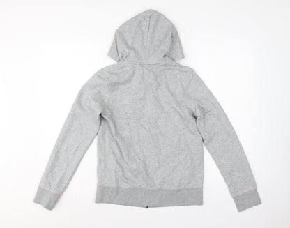 Boden Women’s Grey Pink Full Zip Hooded Hoodie UK 6 Cotton Blend