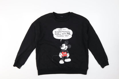 Disney Mickey Mouse Women's Black L Pullover Graphic Sweatshirt