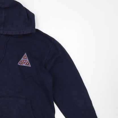 HUF Men’s Blue L Pullover Hoodie Graphic Logo Fleece