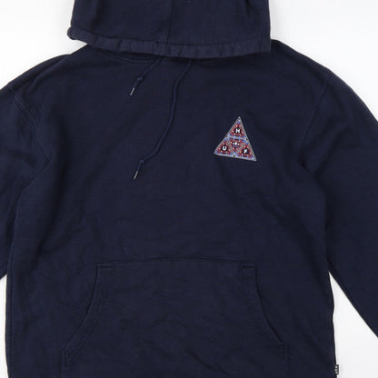 HUF Men’s Blue L Pullover Hoodie Graphic Logo Fleece