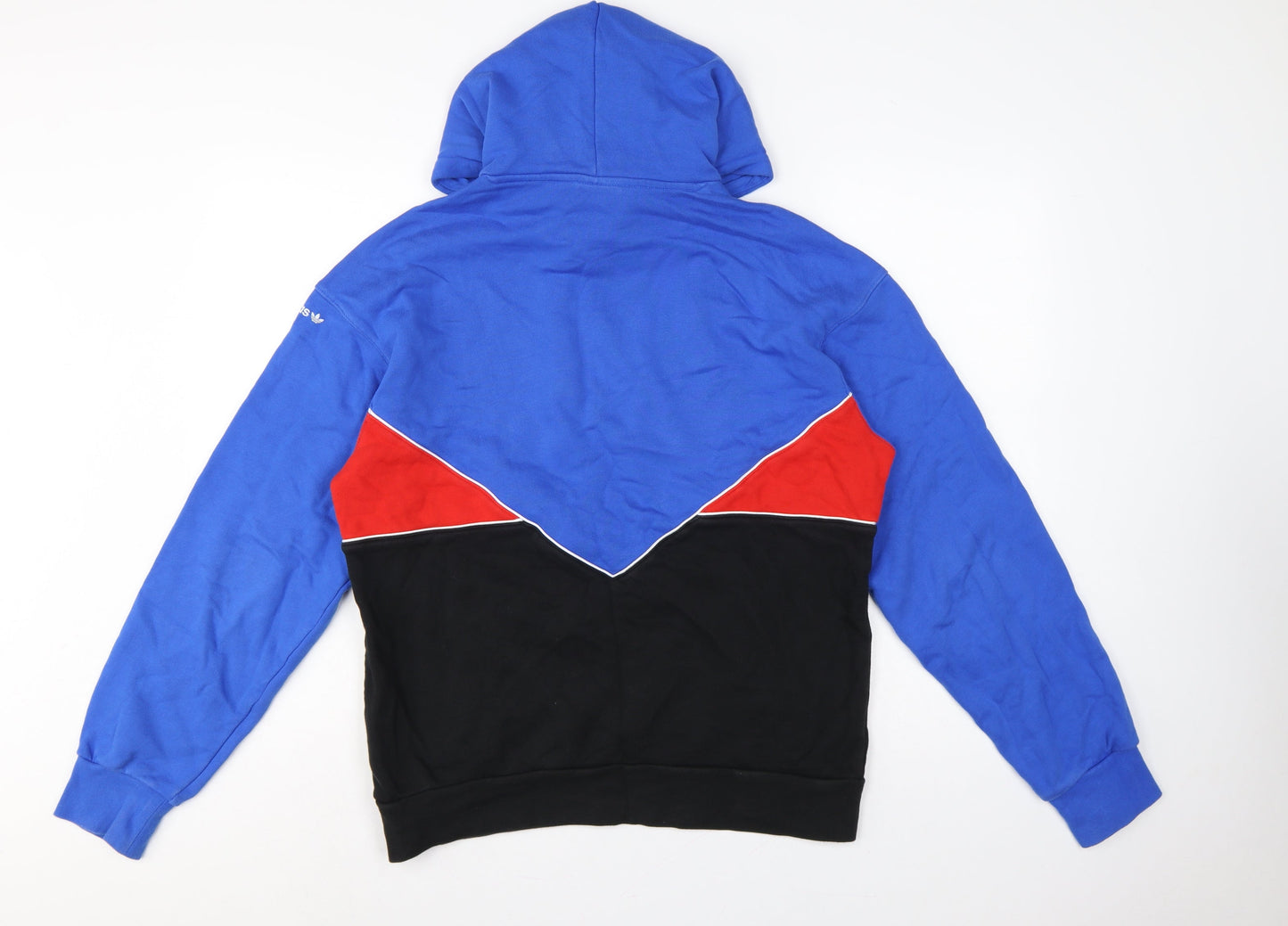 Adidas Men Blue M Manchester United Colourblock Pullover Hoodie