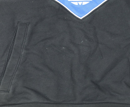 Adidas Men Blue M Manchester United Colourblock Pullover Hoodie