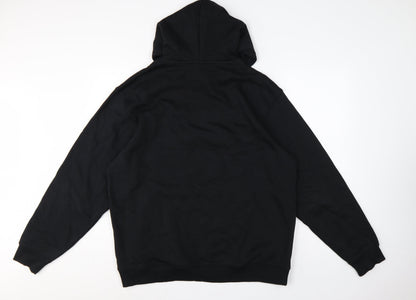 Reebok Men’s Black L Pullover Hoodie Logo Sports Kangaroo Pocket