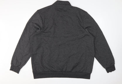 Slazenger Men’s Grey 2XL Full Zip Fleece Sweatshirt Sports Logo