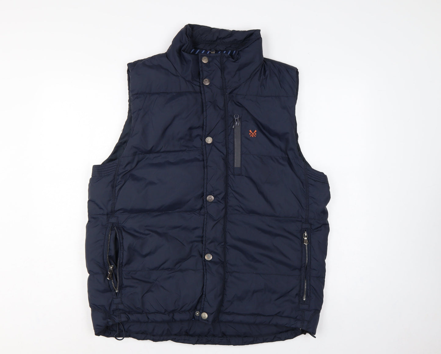 Crew Clothing Co Men’s Navy Large Padded Down Gilet Waistcoat