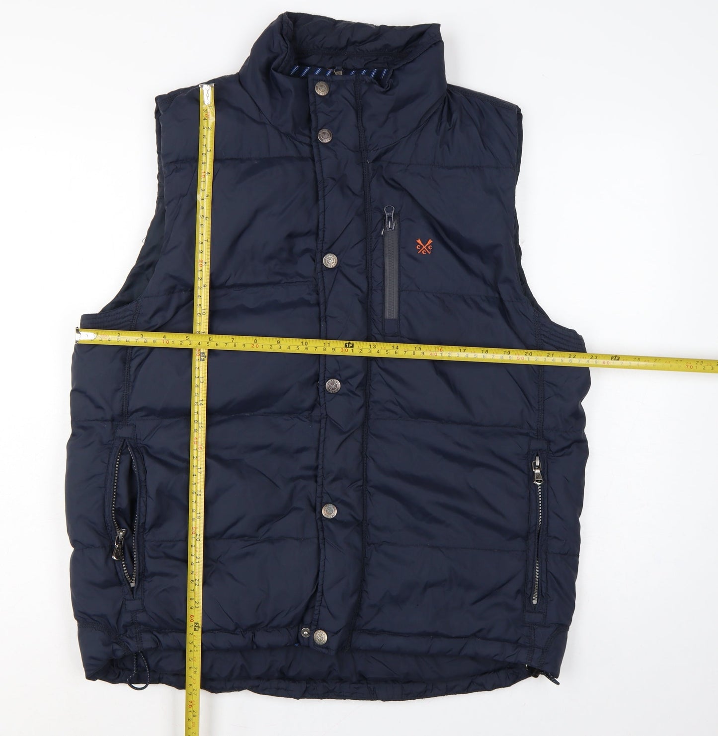 Crew Clothing Co Men’s Navy Large Padded Down Gilet Waistcoat