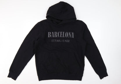 Barcelona Designs Men’s Black L Pullover Hoodie Graphic Logo