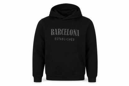 Barcelona Designs Men’s Black L Pullover Hoodie Graphic Logo