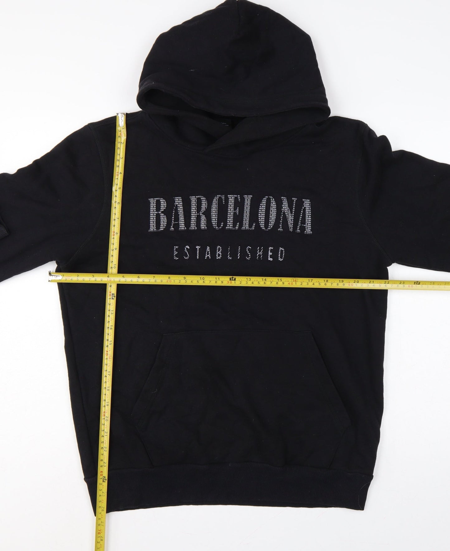Barcelona Designs Men’s Black L Pullover Hoodie Graphic Logo