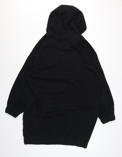 U.S. Polo Assn. Women Black M Hooded Jumper Dress Logo Pocket