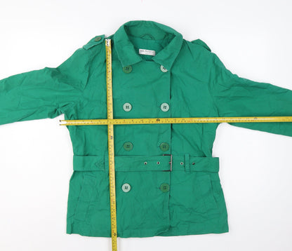 Marks & Spencer Women’s Green UK 14 Belted Cotton Linen Trench Jacket