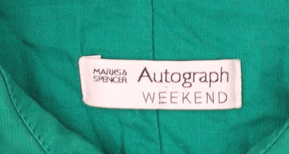 Marks & Spencer Women’s Green UK 14 Belted Cotton Linen Trench Jacket
