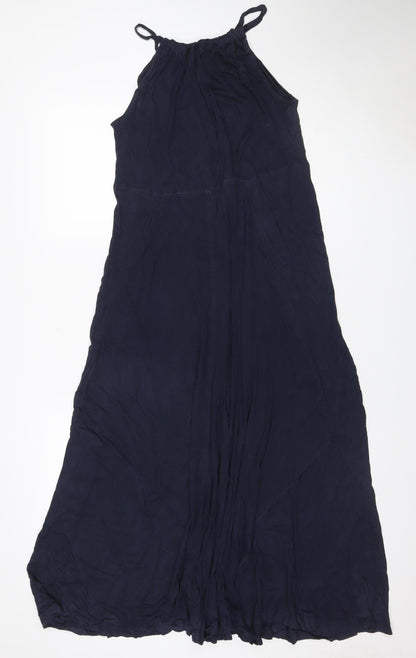 Gap Women’s Navy Blue UK 10 Maxi Strappy Smocked Viscose Dress