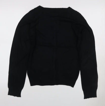 Dorothy Perkins Women Black UK 10 Button Knit Cardigan Long Sleeve