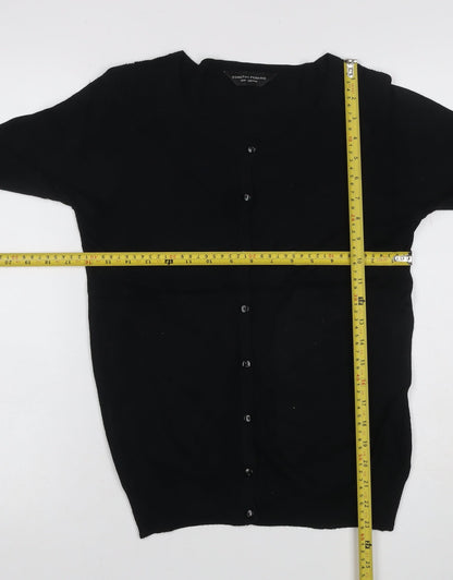 Dorothy Perkins Women Black UK 10 Button Knit Cardigan Long Sleeve