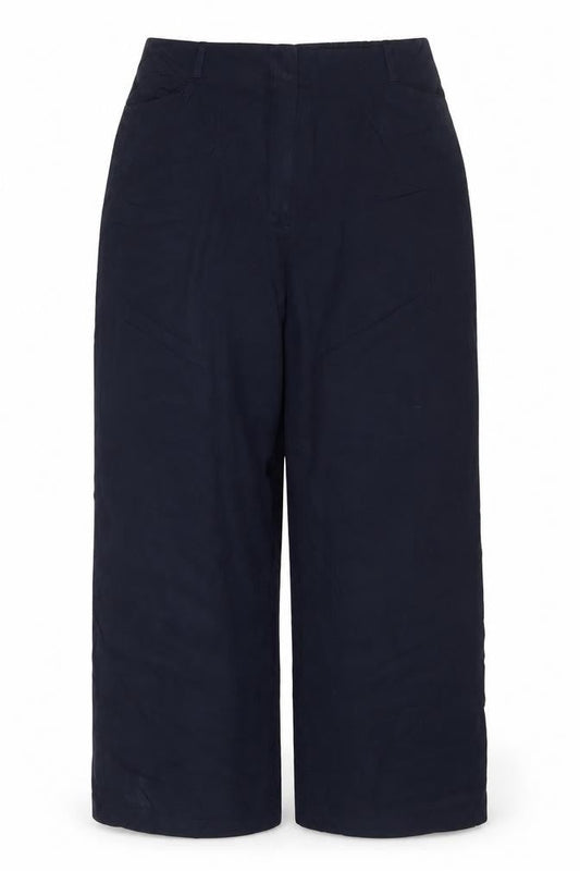 Marks and Spencer Women’s Navy UK 18 Short Wide-Leg Pull-On Trousers