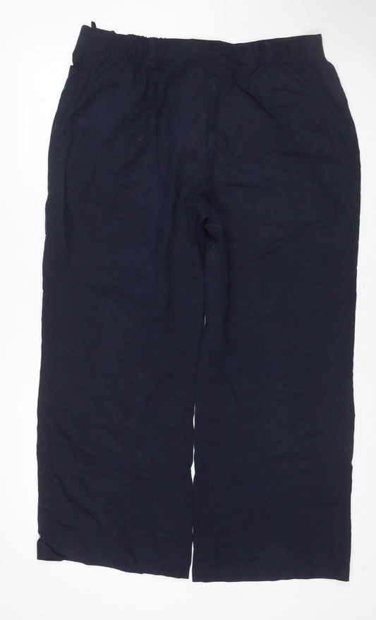 Marks and Spencer Women’s Navy UK 18 Short Wide-Leg Pull-On Trousers