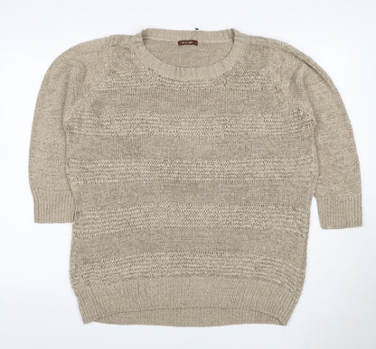 Savoir Women’s Beige UK 18 Textured Knit Crew Neck Pullover Jumper