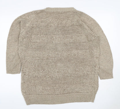 Savoir Women’s Beige UK 18 Textured Knit Crew Neck Pullover Jumper