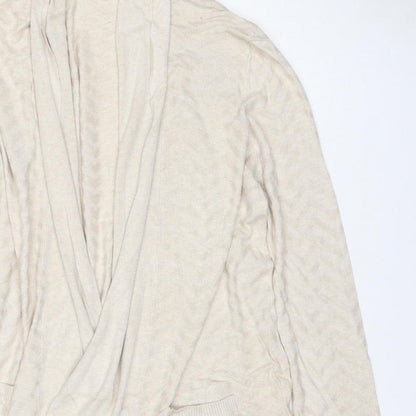 Laura Ashley Women’s Ivory UK 18 Open Knit Cardigan Pockets Long Sleeve